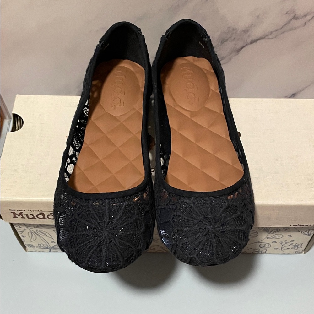 MUDD Navy Blue Lace Ballet Flats Size 6.5 NIB - Picture 10 of 11
